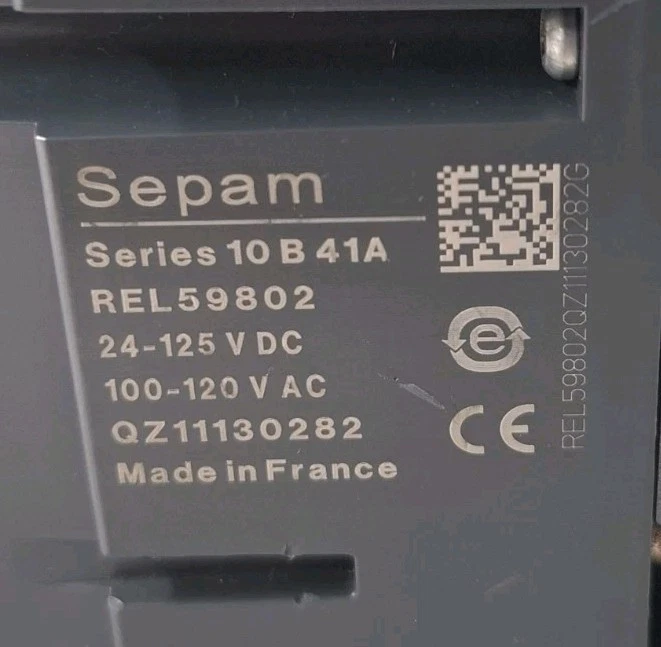 Schneider Electric Sepam REL59802 Series 10 B 41A Industrial Protection Relay